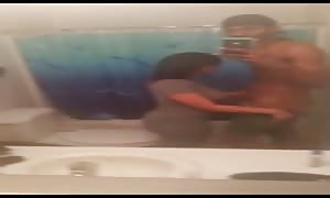 Indian Desi searching
 pounding gigantic
 black dick in the restroom