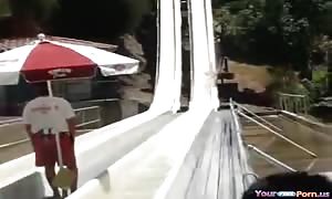 teenager
 Loses Her Top On The Waterslide