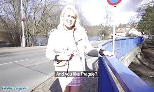 Public Agent British tourist Gina Varney gobbles Czech boner