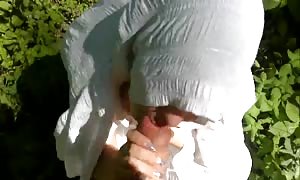 great outdoor sex in the forest with a big-ass Russian
