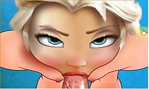 animated comic sex game Elsa banging and deepthroating (Frozen)
