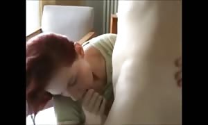 beautiful red head on real home made