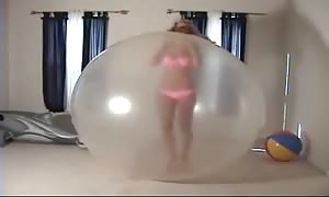 teenager
 in rubber
 ballong