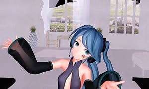 MMD Blue Hair babe with Sex Toys in beaver and ass GV00103