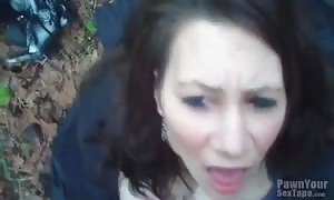 gf makes his giant shaft spunk in the woods
