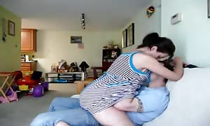newbie couple - dude tonguing
 out his girlfriend